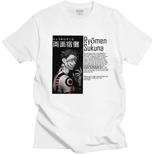 Mens Cool Ryomen Sukuna T Shirt Short Sleeve Cotton Tshirt Streetwear T-shirt Casual Jujutsu Kaisen Anime Manga Tee Top Clothing