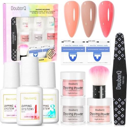 Nail Dip Powder Set French Nail Manicure Tool Fast Drying Save Time With Base Coat Activator Nail Art Kit Beginners Nail Salon