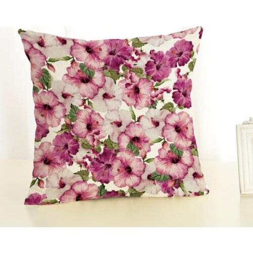 Flower Cushion Cover Flowers Plant Pillowslip Home Decor Funda Cojin Housse de Coussin Cojines Pillowcase 45x45cm