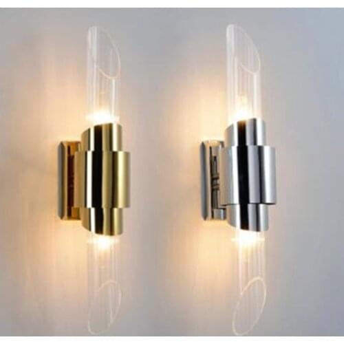 Nordic Modern Bedroom Bedside LED Wall Lamp Glass Metal Simple Living Room Bathroom Mirror Aisle Stairs Decor lighting Fixtures