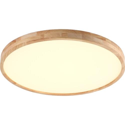 Nordic Ultra-thin Wood Ceiling Lamp Solid Wood Acrylic LED Ceiling Lamp Living Room Bedroom Aisle Light Remote Led Ceiling Lamp