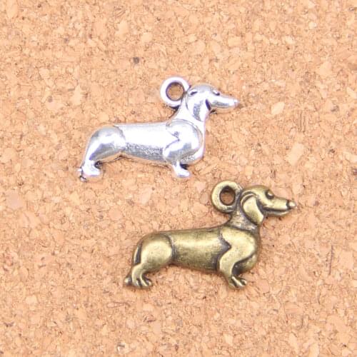 120pcs Charms dog dachshund 20x15mm Antique Pendants,Vintage Tibetan Silver Jewelry,DIY for bracelet necklace
