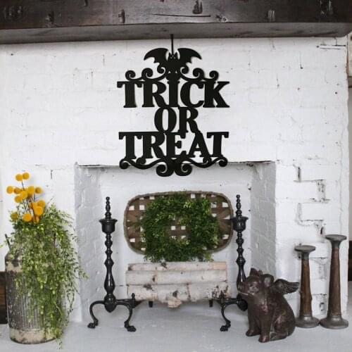 Trick or Treat Hanging Halloween Signs, Wall Art, Decorative Wood Sign, Halloween Decor