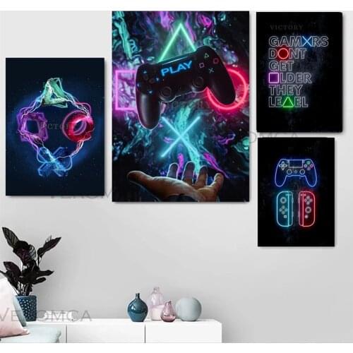 Gamer Room Poster Gamer Decoration Canvas Painting Game Playstation Pictures Hd Prints Wall Art Boys Bedroom Gaming Home Decor