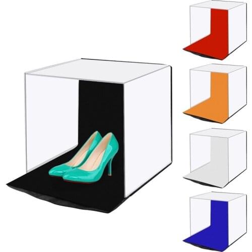 PULUZ 40*40*40cm Photo Softbox Portable Folding Studio Shooting Tent Box Kits Photo Studio with 5 Colors Backdrops