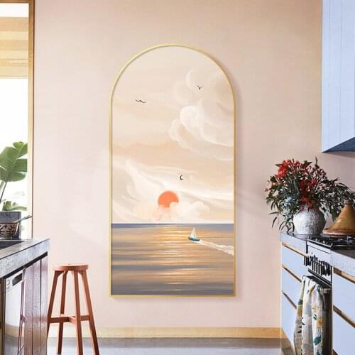 Modern And Contracted Nordic Style Living Room Corridor Sofa Background Wall Porch Arch Mural Decoration Painting Scenery
