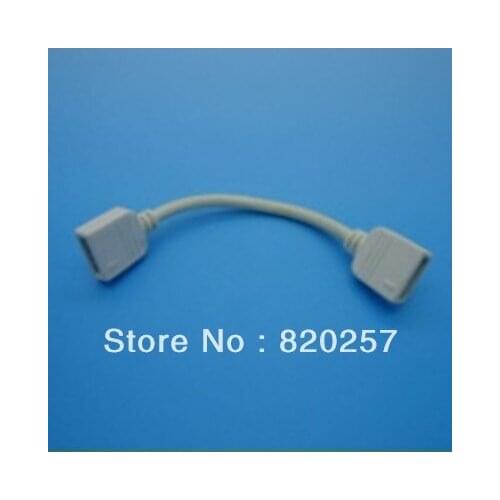 Free shipping 50pcs Lot 4 pin female led connectors at both ends with 100mm white cable for rgb led strip light