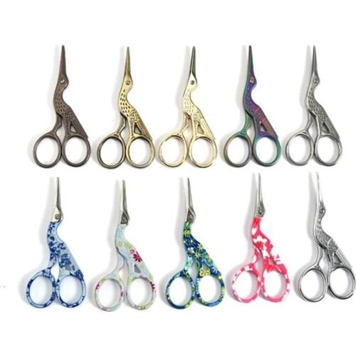 1pcs Colorful Stainless Steel Antique Scissors European Classic Craft Sewing Handicraft Scissor DIY Jewelry Tools