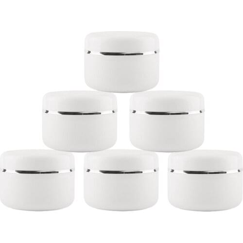 10Pcs Travel Face Cream Lotion Cosmetic Container 20g 30g 50g 100g 250g Plastic Empty Makeup Jar Pot Refillable Bottles