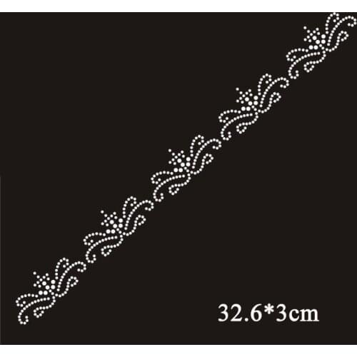 2pc/lot Flower patches hot fix rhinestone for skirt hem designs iron on transfer hot fix rhinestone transfer motifs iron on