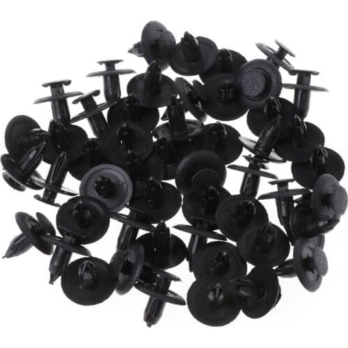 50 Pcs Black Car Door Fender Trunk Fastener Panel Clips Rivet 6mm Hole For Mazda