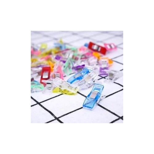 50pcs Job Foot Case Multicolor Plastic Clips Fabric Clamps Patchwork Hemming Sewing Tools Knitting Craft Plastic Clips 2020