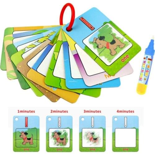Water Painting Graffiti Book Card Number Color Shape Recognize Childrens Early Education Cognitive Cards Magic Drawing Game Toy