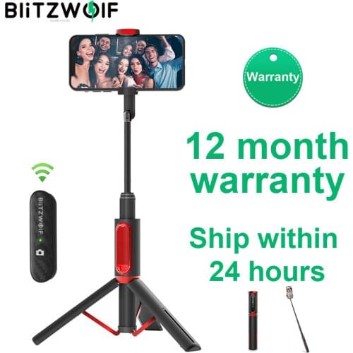 BlitzWolf All In One Tripod Selfie Stick Phone Holder bluetooth-compatible Retractable Tripod Selfie Stick for iphone for xiaomi