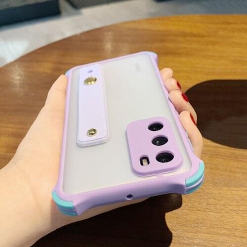 Wristband Camera Protector Case For Samsung Galaxy S21 Ultra Matte Cover for Samsung S20 Plus S10 S20 FE S9 Note 20 A42 5G S8