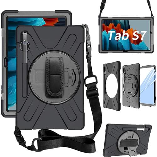 Case for Samsung Galaxy Tab S7 11"Plus 12.4"FE S6 10.5"lite 10.4"Heavy Duty Shockproof Kid Cover Kickstand Handle Shoulder Strap