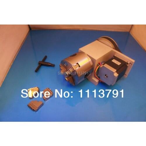 CNC Router Rotational Axis, the 4th Axis, A axis for the engraving machine,100mm 3-jaw Scroll Chuck