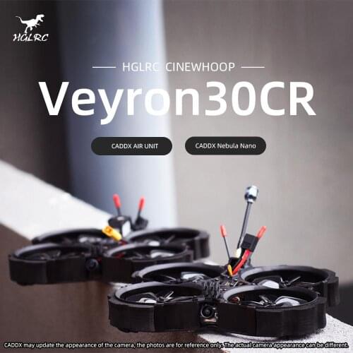HGLRC Veyron30CR HD Zeus F722 Mini 28A FPV Air Unit CADDX Polar Vista Kit AEOLUS 2004 3000KV 4S 1800KV 6S 3inch Cinewhoop Drone
