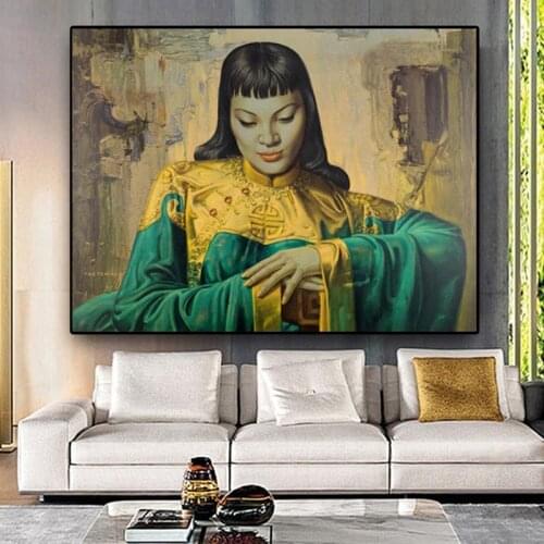 Tretchikoff Lady From Orient Reproduction Oil Painting on Canvas Posters and Prints Scandinavian Wall Picture for Living Room