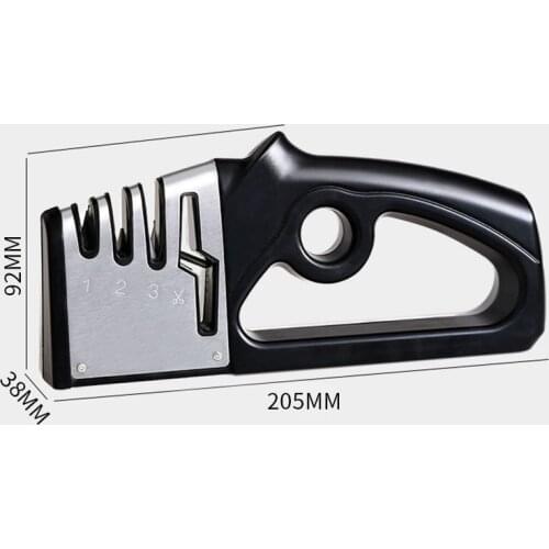 Kitchen 4 Slots Knife Sharpener for Straight Knives and Scissors Diamond Tungsten Steel and Ceramic Rod Restore and Polish Blade