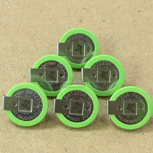 12pcs/lot Panasonic BR1225A 3V Lithium Batteries Cell Wide Temperature Button Battery with Soldering Pins BR1225A/HBN