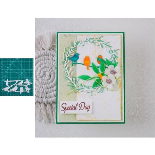 YaMinSanNiO cute Birds with branch Metal Cutting Dies Stencil Scrapbooking Photo Album Decor Embossing Cards Making DIY Crafts
