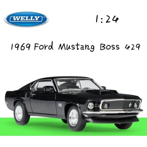 WELLY 1:24 Diecast Simulation Alloy Model Car 1969 Ford Mustang Boss 429 Cars Toys Metal Toy Cars For kids toys Gift Collection