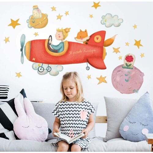 Wall stickers little Prince plane decoration mural baby room kindergarten bedroom