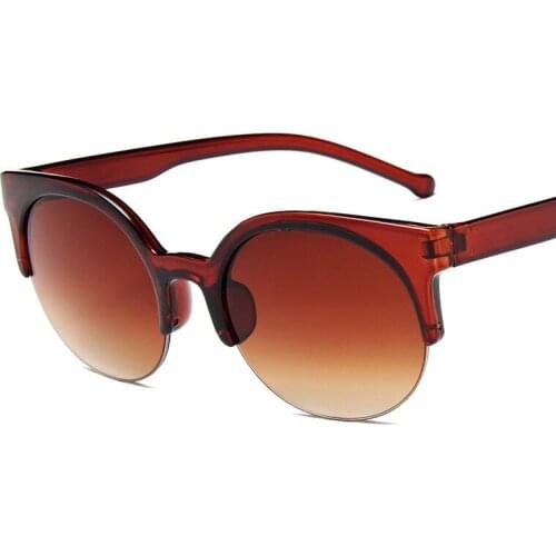 2021 New Brand Design Vintage Cat Eye Women Too Glasses Fashion Classic Half Frame Men Sun Glasses Round Frame Unisex Plastic Gl