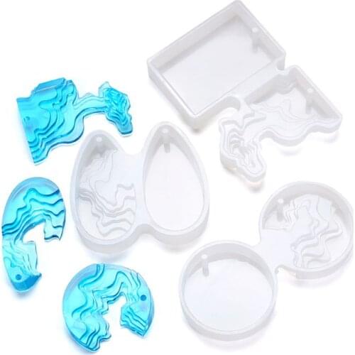 New Multifunctional Silicone Pendant Mold DIY Crystal Island Mountain Resin Epoxy Resin Handicraft Jewelry Mold