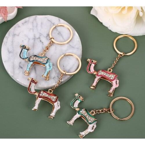 New Crystal Camel Alloy Car Keychain Wild Simple Creative Pendant Exquisite Party Gift Fashion Jewelry