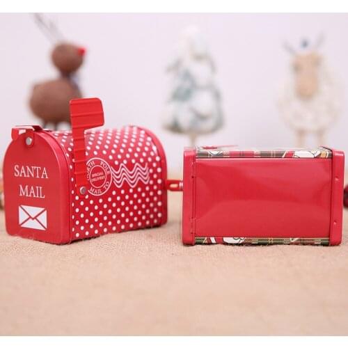 Craft Iron Storage Box Organizer Tin Box Mailbox Christmas Ornament Christmas Decoration Supply Christmas Candy Box Gift Box