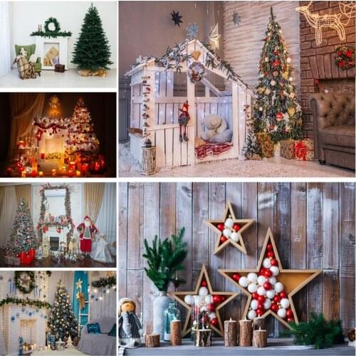 SHENGYONGBAO Christmas Indoor Theme Photography Background Christmas tree Fireplace Children For Photo Backdrops 21712 YXSD-07