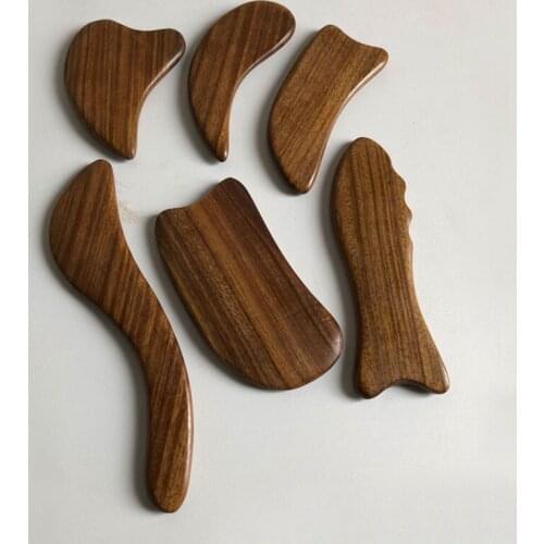 1pc Green Sandalwood Scraping Plate Gua Sha Scraper Acupuncture Massage Guasha Board For Facial Neck Slimming Relax Wood Therapy