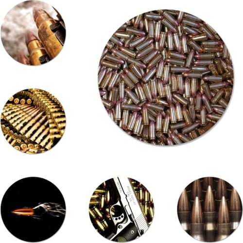 58mm Loose Gold Bullets gun Bullet New Icons Pins Badge Decoration Brooches Metal Badges For Clothes Backpack Decoration