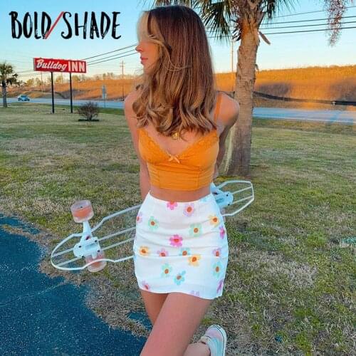 Bold Shade 90s Skater Girl Mini Skirt Floral Print Mid Waist Indie Preppy Style Streetwear Skirt Sexy Aline Bodycon Outfits Hot