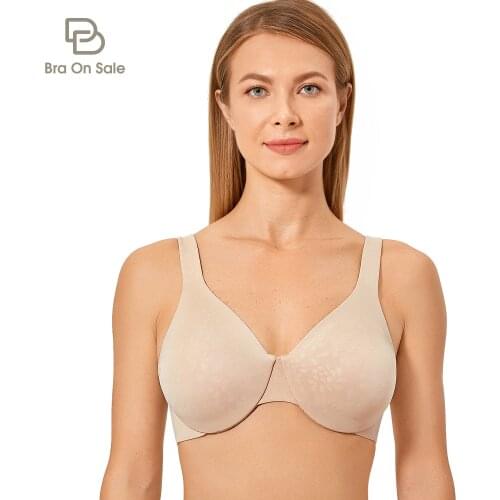 Womens Seamless Full Coverage Unlined Underwire Plus Size Minimizer Bra