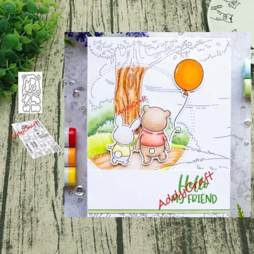 Animal partner Metal cutting dies and Clear Stamps Transparent Silicone Seal for DIY scrapbooking photo album Decorative