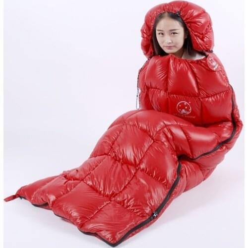 Winter Warm Insulation 95% White Goose Down Sleeping Bag For Adult Mummy, Suitable For Backpacking, Camping And Camping