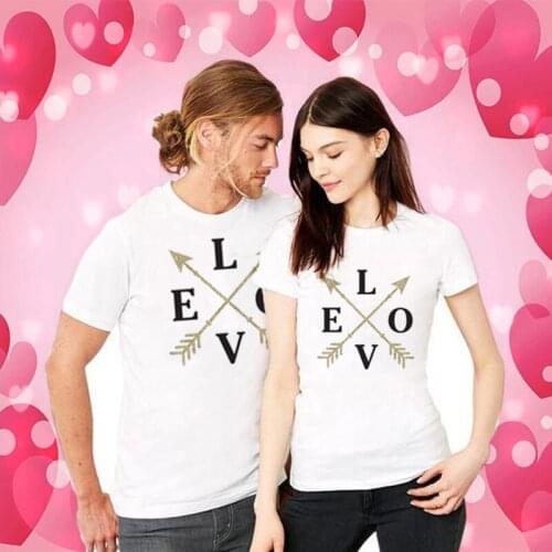 1pcs Love Arrow Print Mommy Daddy Daughter Son Family Valentine Tshirt Mom Dad and Kids Baby Valentines Party T-shirt Outfit