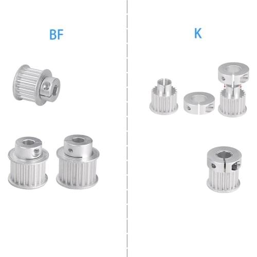 1Pcs K/BF Clamping Type 15-16 Teeth 5M Timing Belt Pulley Slot Width 16mm/21mm Bore 5-14mm For 15mm/20mm Belt CNC/Step Motor