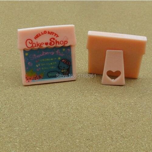 1pcs/lot Resin hot sell Kitty cat shop sign 37mm kawaii cabochons DIY christmas decorations A011-1