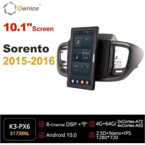 1280*720 Ownice Android 10.0 Car Radio for Kia Sorento 2015 2016 Auto Multimedia Video Audio head Unit 10.1" IPS Rotatable