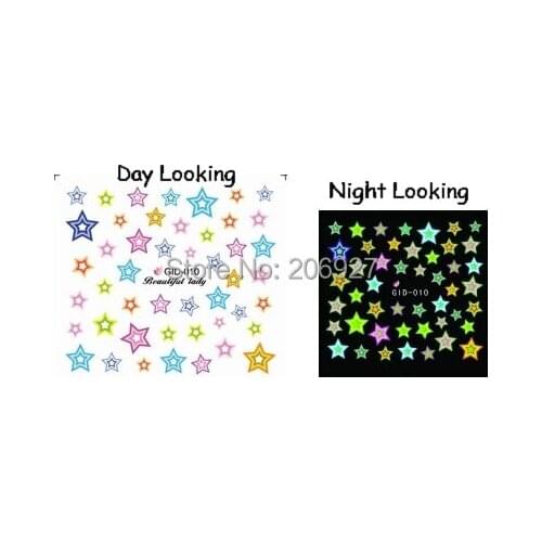 2PCS GID010 Light Glow in Night Water Decal Water Transfer Sticker