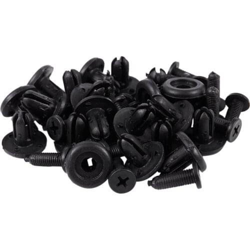Car Bumper Fender 7mm Hole Black Plastic Rivets Fasteners 20 Pcs