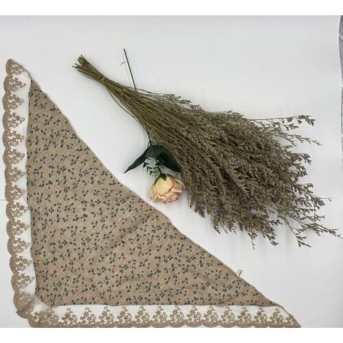 2021 Fashion Women Floral Printed Triangle Scarf Lace Trim Scarf 8Colors 10pcs/lot