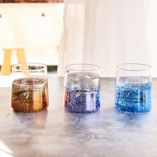 250ml European-style Crystal Glass Gradient Cup-Style Creative Starry Whiskey Wine Glass Flats Vodka Beer Steins Juice Cup