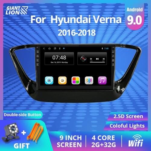 2din Android 9.0 Car Radio For Hyundai Verna 2016-2018 Navigation Gps Muitimedia Video Player Audio Radio 2DIN DVD Player