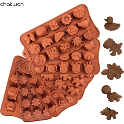 3D Silicone Chocolate Bar Mold 28 Shapes Chocolate Cake Mould Jelly Candy Numbers Fondant Mold Kitchen Baking Decorating Tool