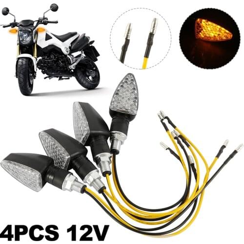 4pcs/set Universal Motorcycle LED Turn Signals Long Short Light Motorcycle Accessories Indicator Lights Blinkers Flashers 12V